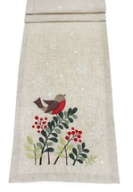 Weihnachten Chorus Bestickt Rotkehlchen - 35.6cmx 190cm Tischläufer - £41.67 GBP