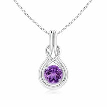 Authenticity Guarantee

Amethyst Solitaire Infinity Knot Pendant in 14K White... - £531.57 GBP