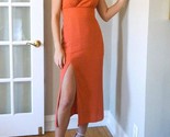 Le Lis Morocco And Mimosas Surplice Top Leg Slit Midi Dress Rust - $44.00