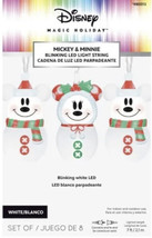 NEW 2022 Mickey and Minnie Mouse Snowman Holiday Blinking White LED Light String - £35.28 GBP