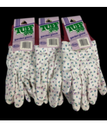 Tuff Grip Garden Gloves Lot 3 Packs NEW White Tiny Floral Print Womens C... - €33,76 EUR