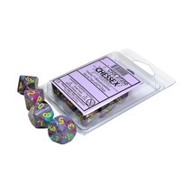 Chessex Manufacturing d10 Clamshell Festive Mosaic with Yellow (10) - £15.10 GBP