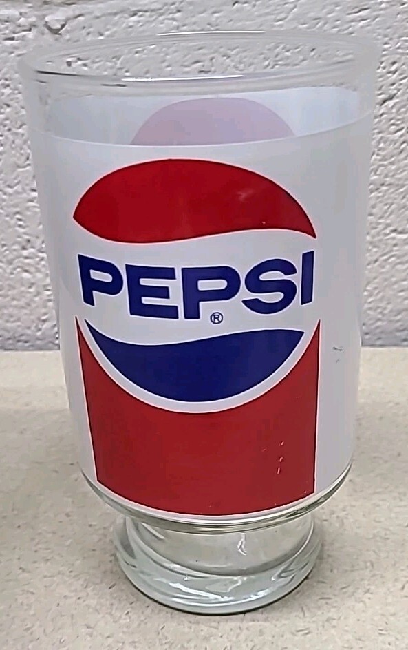 Vintage Pepsi Cola Large Footed 32 Ounce Drinking Tumbler Glass Pedestal  Item image 5