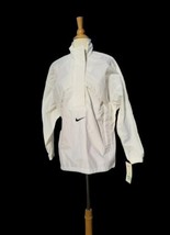 Vintage 90s Nike women white windbreaker runner 1/2 zip pullover jacket new M - £48.12 GBP