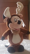 Reindeer Mickey Mouse Wind Up Plush Disneyland Resort Christmas 9" Plush NEW - $20.99