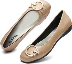 Round Toe Classic Metal Buckle Ballet Flats - $45.59