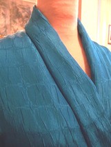 3yd French Silk Cloque Fabric Paver Design Royal Blue - £63.94 GBP