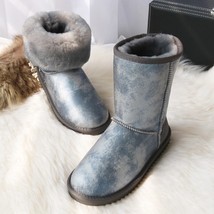 Luxury Australia Sheepskin Snow Boots Women Winter Fur Boots Calf Sheep Shoes Ge - £99.87 GBP