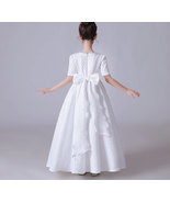 Trendy White Wedding Dress - White Bow Communion Dress - Elegant Ivory W... - £95.00 GBP