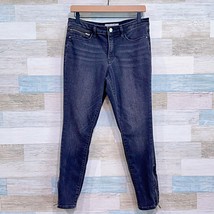Athleta Sculptek Ultra Skinny Ankle Zip Jeans Black Stretch Denim Womens 8P - £46.70 GBP