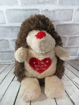 Dan Dee plush hedgehog porcupine brown beige tan red heart I&#39;m Stuck on ... - £8.21 GBP