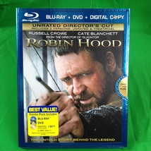Robin Hood - 2010 - Unrated Director&#39;s Cut - Combo pack Blu ray DVD 3 Disc -Used - £8.04 GBP