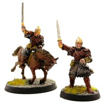 Eomer Foot and Mounted 2 Painted Miniatures Rohan Marshall Middle-Earth - £51.77 GBP