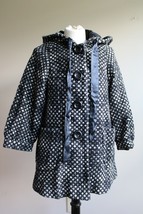 Taikonhu Anthropologie 2 Optic Dot Black White Tweed 3/4 Sleeve Wool Coat Hood - £32.32 GBP