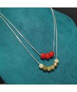2pcs Double Layer Choker/Necklace Nanhong Agate &amp; Burmese Jadeite Beads ... - $197.16