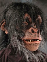 Chimp Mask Monkey Primate Animal Movable Mouth Halloween Costume Party M6001 - £55.93 GBP