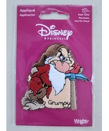Disney Snow White &quot;Grump&quot; Dwarf Embroidered Iron On Patch Vtg New Sealed... - $19.15 CAD