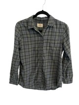Marine Layer Womens Button Up Shirt Ruby Flannel Blue Plaid Long Sleeve S - £19.01 GBP