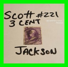 Scott 221 U.S. Stamp 3 Cent Jackson 1890-93 Regular Issue Stamps Purple - £17.54 GBP