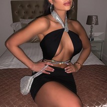  halter sexy backless mini dresses for women 2022 summer sexy club party sleeveless cut thumb200