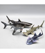 Safari Ltd SHARK LOT OF 4 - Sting Ray Great White Hammerhead Tiger Shark - $24.18