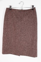 Luciano Barbera EU 40 Red Brown Tweed Wool Cashmere Camel Pencil Skirt Flaw - £20.05 GBP