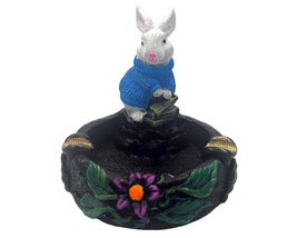 White Rabbit 3D Round Ash Tray Bunny Cigarette Burner Incense Stick Holder Anima - £19.77 GBP