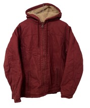Womens Dickies Work Jacket Maroon Carhartt Style Hooded Canvas Coat Y2K XL - $1,223.09 MXN