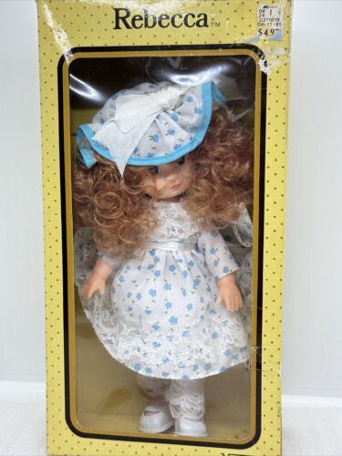 Vintage 1983 Uneeda Doll Rebecca 9” Red Curly Hair Hong Kong Original Box KMart - £14.68 GBP