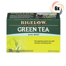 6x Boxes Bigelow Natural Green Tea With Mint | 20 Pouches Per Box | .91oz - £28.02 GBP