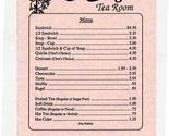 Rose Cottage Tea Room Menu Peachtree Avenue Cookeville Tennessee 1990&#39;s - $15.84