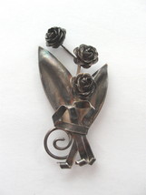 Vintage Coro Sterling Brooch Pin with Flowers Leaves Ribbons - Vintage Coro Pin  - £43.96 GBP