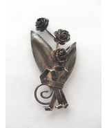 Vintage Coro Sterling Brooch Pin with Flowers Leaves Ribbons - Vintage C... - £43.20 GBP