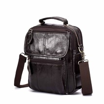 New Bull Cow Leather Male Retro Coffee Tote Messenger bag Design Satchel  One Sh - £85.87 GBP