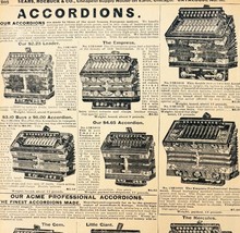 1969 Accordions European 1900 Repro Advertisement Musical Instruments DW... - $464.13 MXN