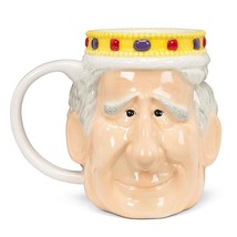 King Charles Shaped Mug 4.5" High Ceramic Royalty Monarch Crown Shaped Brim