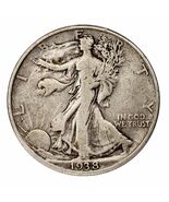 1938-D Silver Walking Liberty Half Dollar 50C (Fine, F Condition) Strong... - €129,31 EUR