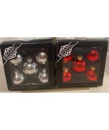 Lot Containing 5 Silver Vintage Glass Ornaments and 5 Red Glass Ornaments - $280.89 MXN