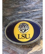 New LSU Tigers Belt Buckle Silver Louisiana State NCAA Acrylic￼￼ - $198.72 MXN