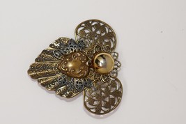 Art Deco Brass Angel Pin Brooch - £23.97 GBP