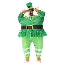 Adult Inflatable Costume ST Patricks Day Irish Blow Up Leprechan, Elf Suit - £38.75 GBP