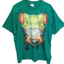 Frog Face T Shirt Gildan Size Standard Unisex Large Green NEW NWOT - £11.08 GBP