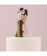 Rustic Couple Porcelain Figurine Wedding Cake Topper Blush Dress Customi... - $45.99
