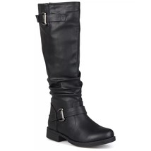 Journee Collection Women Riding Boot Stormy Size US 9 Wide Calf Black PU... - £23.27 GBP