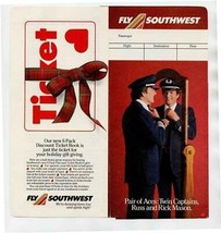 Southwest Airlines Ticket Jacket Pair of Aces Russ &amp; Ric Mason 1980&#39;s - £13.98 GBP