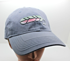Fishing With Feathers Gray Hat Cap Adjustable Fit Hook And Loop Closure - $15.87
