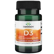 Vitamin D3 25mcg  Swanson Supplement 60 capsule - £14.25 GBP