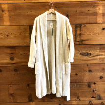 OS - Woolish Ivory Ribbed 100% Wool Maxi Belted Cardigan Duster Sweater ... - $80.00