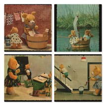 x4 Anthropomorphic Teddy Bears Postcards Gravo Holland Teacher Laundry M... - $8.91