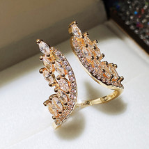 Wish Exaggerated Horse Eye Diamond Angel Wings Ring Earrings Jewelry Adjustable  - £7.85 GBP